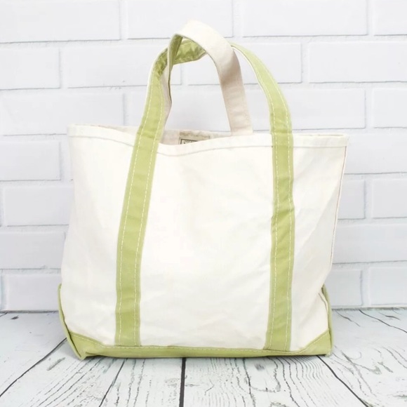 L.L. Bean Handbags - Vintage LL Bean Boat & Tote Bag Light Green USA